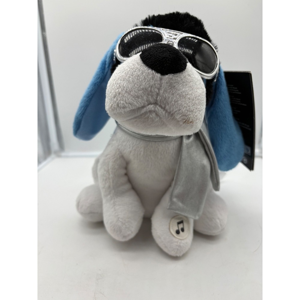 Elvis Presley Plush Dog Animated Singing Blue Christmas Ear Flopping TESTED